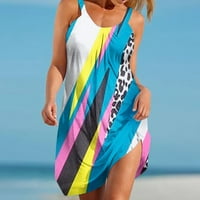 Poklopac na plaži za ženske haljine hawaian tropska haljina Ljeto tiskovina bez rukava sa rukavima