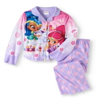 Svjetlucavi i sjajni ženski gumb na dolje gornji i donji pidžama 2-dijelni Set