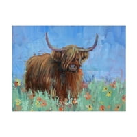 Jennifer Stottle Taylor' Scottish Highland Cow ' Platno Art