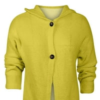 Jyeity nova jesenska kolekcija Dugi rukav čiste boje labavi dugi džemper kardigan sa kapuljačom za žene