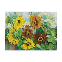 Zaštitni znak likovne umjetnosti' kraljica Anne Lace Sunflowers ' platnena Umjetnost Joanne Porter