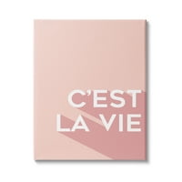 Stupell Industries C'est la Vie Francuska fraza Pink Pop tipografija, 48, dizajn Anna Quach