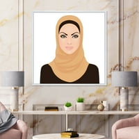 Designart 'portret muslimanske djevojke u tradicionalnom hidžabu' moderni uramljeni platneni zidni umjetnički