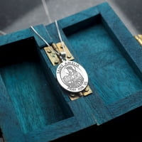 Picturesongold.Com Privjesci za vjersku medalju Svete Amelije-ovalne veličine četvrtine srebra