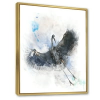 PROIZVODNJAK Great Dark Blue Heron ptica ilustracija Seoska kuća uokvirena platna zidna umjetnost