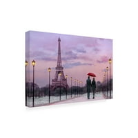 Zaštitni znak likovne umjetnosti 'Crveni pariški kišobran' platno umjetnost Chris Consani