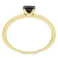 Miabella ženski karat T. W. Crni Dijamant izrezan u princezi 10kt zaručnički prsten od žutog zlata