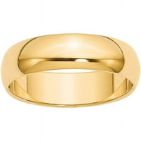 Primal Gold Karat Yellow Gold Gold Polovina vjenčanja Veličina 6