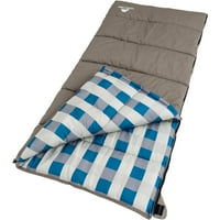 Ozark Trail XL Platnena torba za spavanje od 30 stepeni po hladnom vremenu, smeđa i karirana