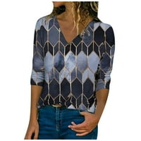 Ženska moda V-izrez Pulover dugih rukava Labava bluza vrhova Trendy Fall odjeća košulja bluza dukserica