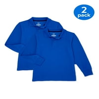 Wonder Nation Školska Uniforma Za Dječake Dugih Rukava Pique Polo Majica, Value Bundle, Veličine 4-18