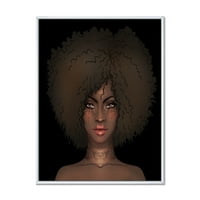 Designart 'portret Afro američke žene III' moderni uramljeni platneni zidni otisak