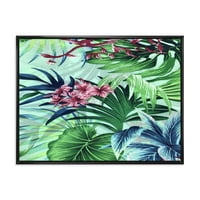 Designart 'VIntage Tropical Flowers VI' tradicionalni uramljeni platneni zidni umjetnički Print