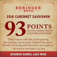 Beringer Bros. burbon Barrel Odležano California Cabernet Sauvignon crno vino, bočica od 750 ml, 14,5%