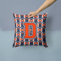 Slovo d fudbal narančasta, plava i bijela dekorativni jastuk