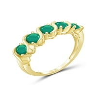 JewelersClub Emerald Ring Birthstone Jewelry-1. Karatni smaragdni 14k pozlaćeni srebrni prsten Nakit-prstenovi