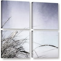 ArtWall Kevin Calkins Dune Grass Abstract 4-Piece Gallery-Wrapped Canvas Square Set
