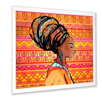 Portret Afroameričke žene sa turbanom I 'Moderna uokvirena Art Print