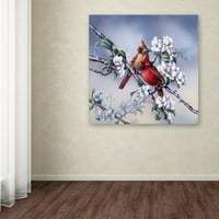 Zaštitni znak likovne umjetnosti 'Spring Cardinals' platno Art Wanda Mumm