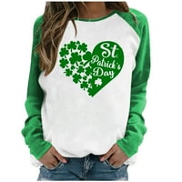 Honeladyy popust St. Patrick Dan Shirt žene Funny Love Heart Shamrock grafički Raglan tunika bluze Casual