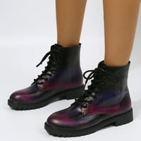 Žene muškarci čizme Retro ravne dno cipele Print Boots plus veličine čipke čizme