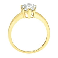 1.0ct kruška Clear Wisty Moissine 14K žuta zlatna godišnjica za angažman prsten veličine 5