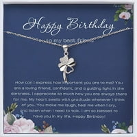 Rođendanski pokloni-poklon za prijatelja-rođendanski pokloni za nju - najbolji prijatelji rođendanski pokloni-ogrlica za najboljeg prijatelja-ogrlica od djeteline od srebra