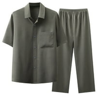 Muški kompleti Casual pismo štampani okrugli vrat pulover kratki rukav T Shirt Drawstring Shorts odijelo
