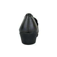 Sat COMFORT Brenda široka širina mokasina dizajn tkane kožne cipele crne 8.5
