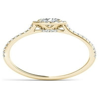 Karat TW dijamant jedan oreol 14kt zaručnički prsten od žutog zlata