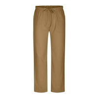 Caveitl lake pantalone za muškarce, muškarci čvrste Casual elastični pojas džepne pamučne platnene pantalone