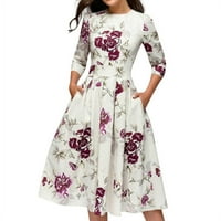 Baycosin ženska cvjetna Vintage haljina elegantne Midi večernje haljine rukavi