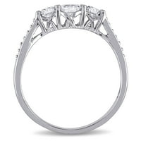 Miabella ženska karata T.W. Diamond 3-kameni zaručni prsten u bijelom zlatu od 10kt