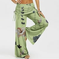 ShomPort ženske Casual široke nogavice za jogu visokog struka elastični struk cvjetne štampane pantalone