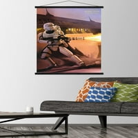 Star Wars: Sila se budi - požarni zidni poster sa drvenim magnetskim okvirom, 22.375 34