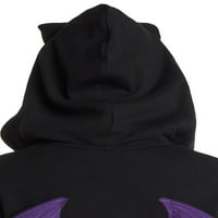 allshope ženska pulover jakna s kapuljačom, Crtić Print 3D Bat Wing Dugi rukav sa zatvaračem sa zatvaračem
