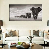 Slonova slika na platnu štampa zidna Umjetnost, afričke divlje životinje umjetnička djela Slikarski otisak