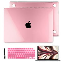 Za MacBook Air Crystal Pink Case Model Plastična navlaka za tvrdu školjke s poklopcem na tastaturi i zaštitniku ekrana