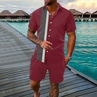 Vedolay dva kratka kompleta muški havajski Setovi kratki rukavi plaža cvijeće majice i šorc Outfits, XL