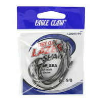 Orao Claw Lazer Circle Light Wire Ne-Off Set Ribolovne kuke, platina crna, Veličina 9 0, 5-pakovanje