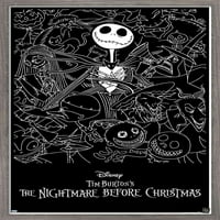 Disney Tim Burton je noćna mora prije Božića - crno-bijeli zidni poster, 14.725 22.375