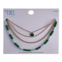 Time and Tru ženska slojevita ogrlica od perli