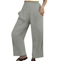 Ženske Casual pantalone L čvrste elastične pantalone sa džepovima