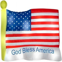 8 'Gemmy Airblown Patriots Bog blagoslovi Amerika USA Flag Dekoracija dvorišta 32289