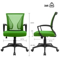 Lacoo kancelarijski sto sa srednjim leđima ergonomska mrežasta stolica za zadatke sa lumbalnom podrškom,