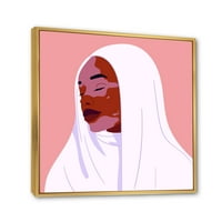 Lijepa Apstraktna Nasmijana Afro Afrička Žena S Vitiligom Uokvirenom Slikom Na Platnu Art Print