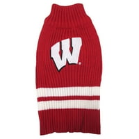Pets First Collegiate Wisconsin Badgers džemper za kućne ljubimce-licenciran topli akril pleten.