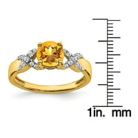 Primalni zlatni karatski žuti i bijeli zlatni citrinski dijamantni prsten