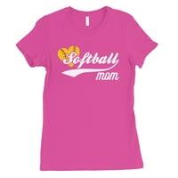 Softball mama ženska vruća ružičasta majica Funny softball mama majica poklon