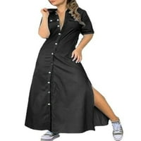 Niuer kratke rukave Maxi duge majice za žene Plus Size Casual Vintage duge haljine ženske prevelike haljine